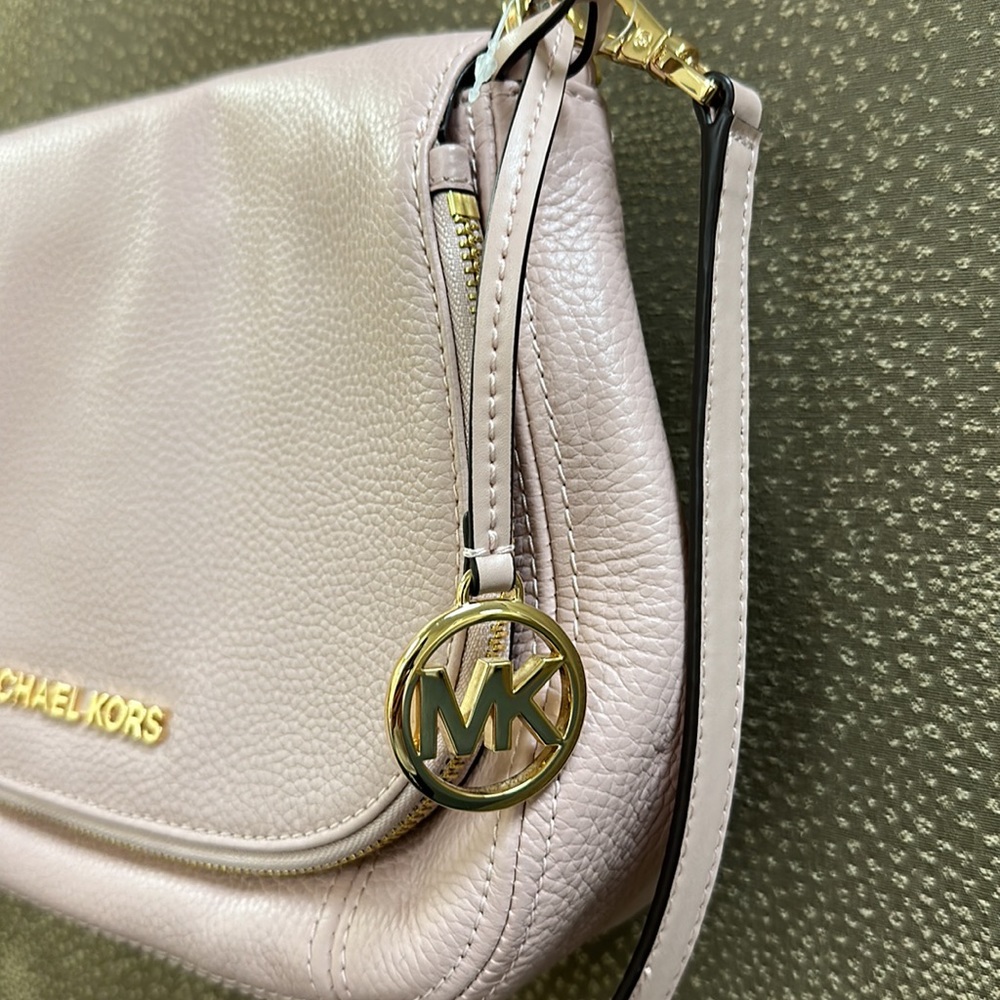 🔥🔥🔥NEW Michael Kors Bedford Medium Convertible Flap Pink Leather Shoulder Bag - Picture 5 of 15